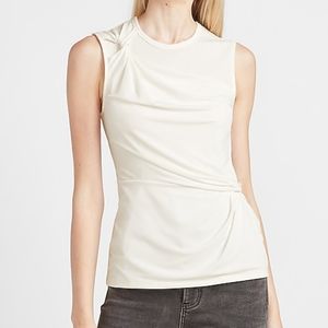 NWT EXPRESS IVORY TWIST SHOULDER TANK TOP sz L